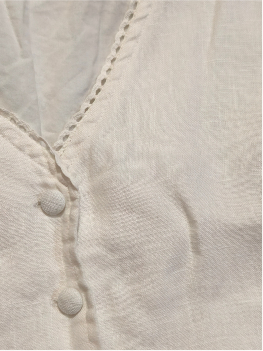Laura Ashley Linen Vest Top White Size Medium - Picture 6 of 10
